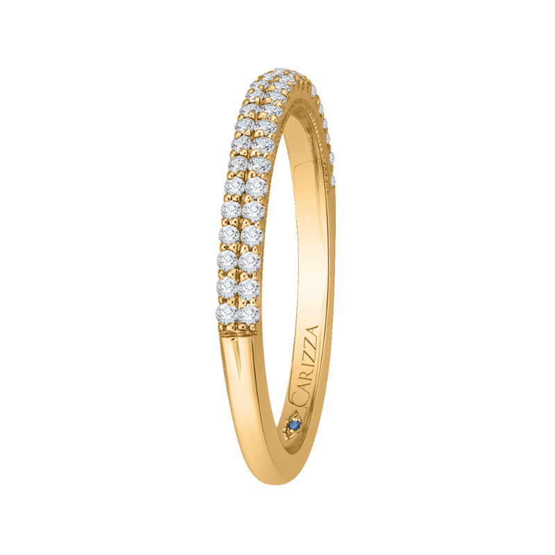 Round Diamond Half-Eternity Wedding Band in 14K Yellow Gold