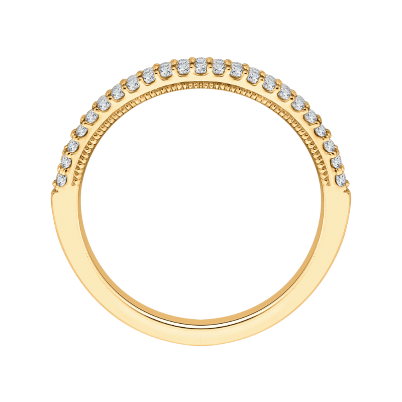 Round Diamond Half-Eternity Wedding Band in 14K Yellow Gold