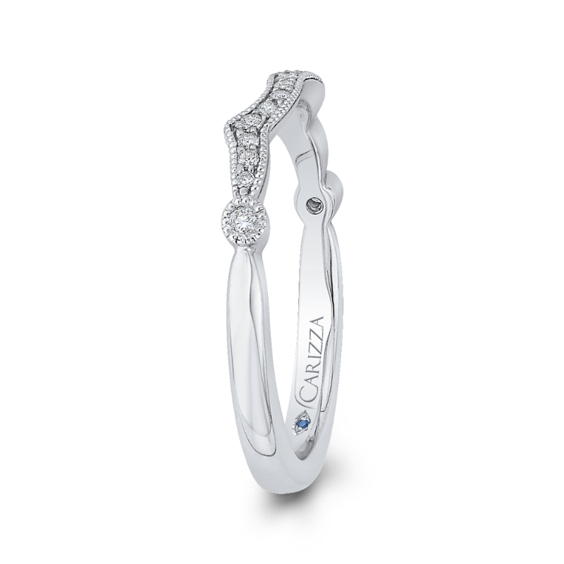 Round Diamond Wedding Band in 14K White Gold