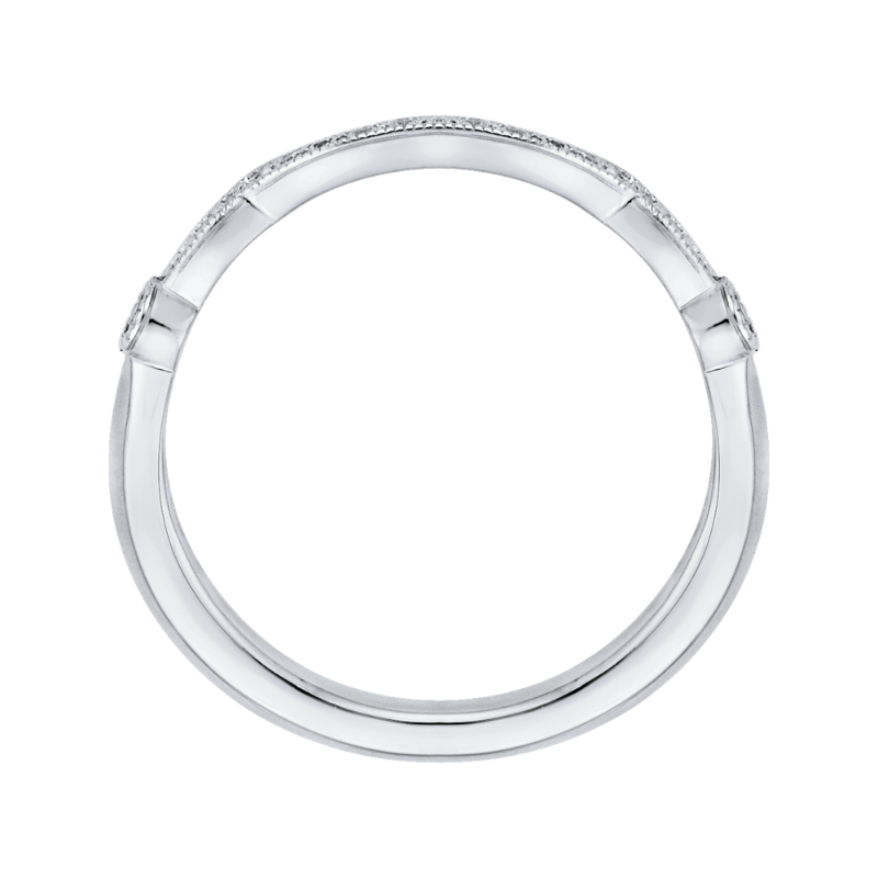 Round Diamond Wedding Band in 14K White Gold