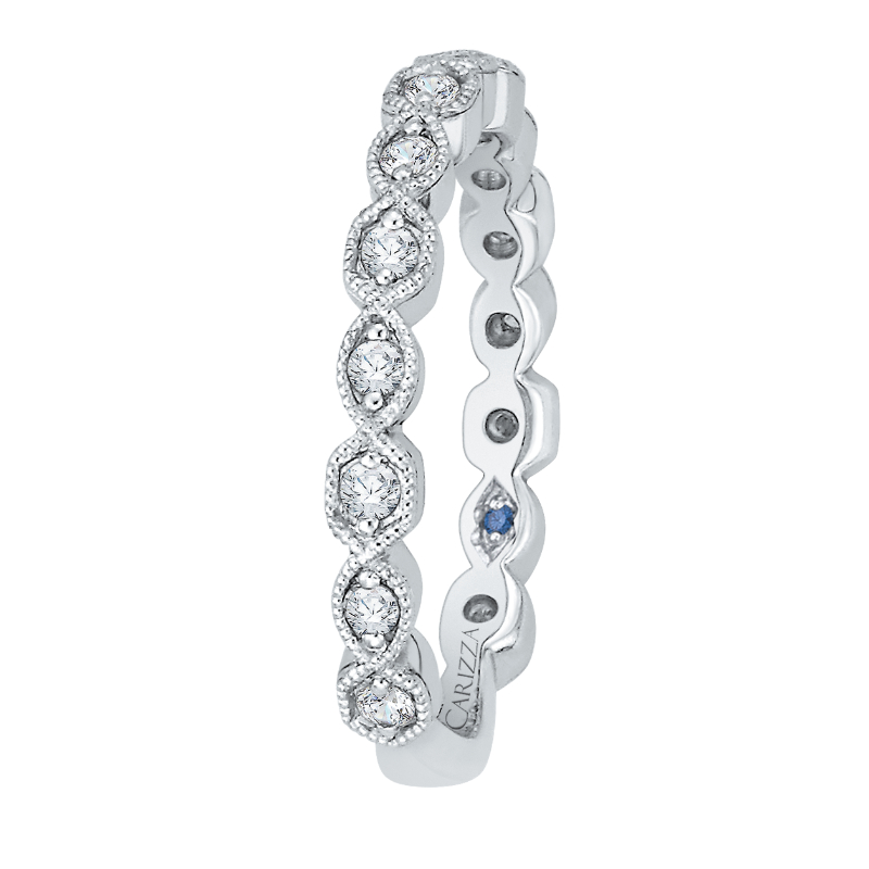 Round Diamond Wedding Band in 14K White Gold