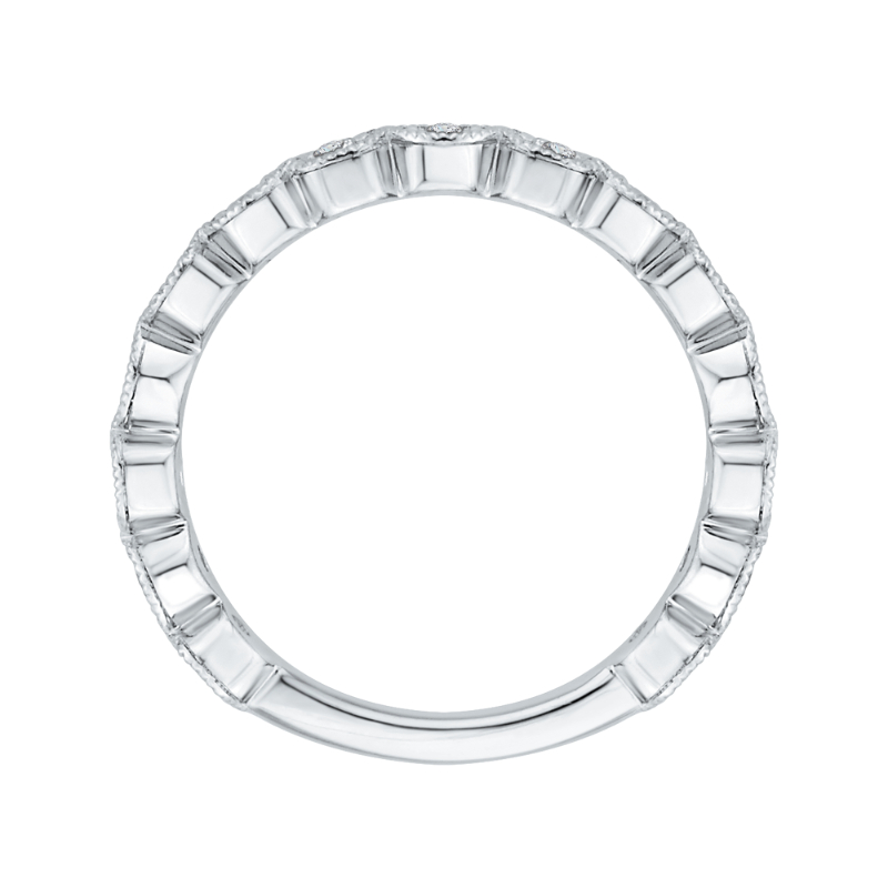 Round Diamond Wedding Band in 14K White Gold