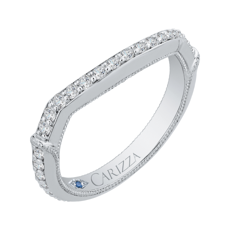 Round Diamond Wedding Band in 14K White Gold