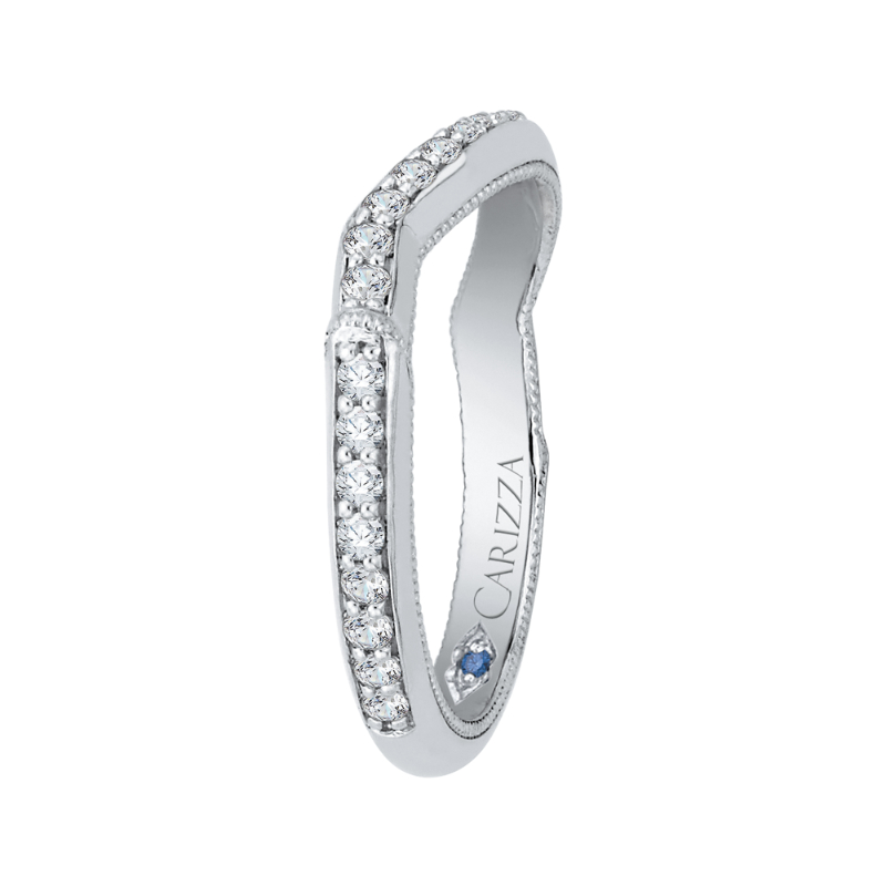 Round Diamond Wedding Band in 14K White Gold