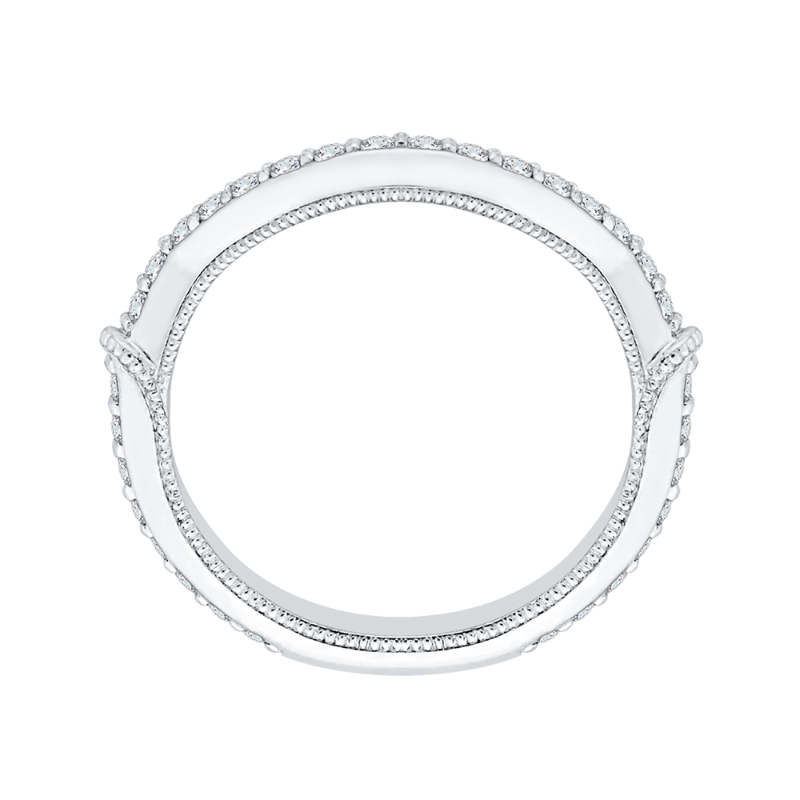 Round Diamond Wedding Band in 14K White Gold