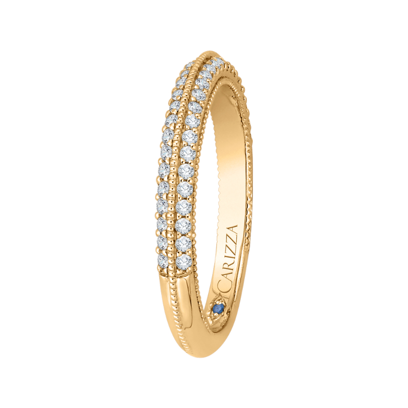 Round Diamond Half-Eternity Wedding Band in 14K Yellow Gold