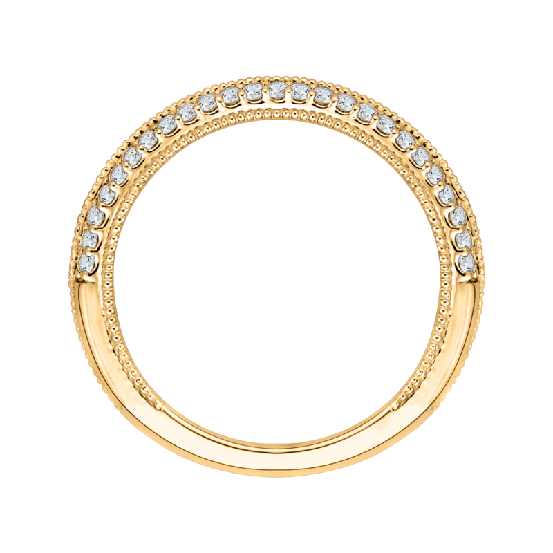 Round Diamond Half-Eternity Wedding Band in 14K Yellow Gold