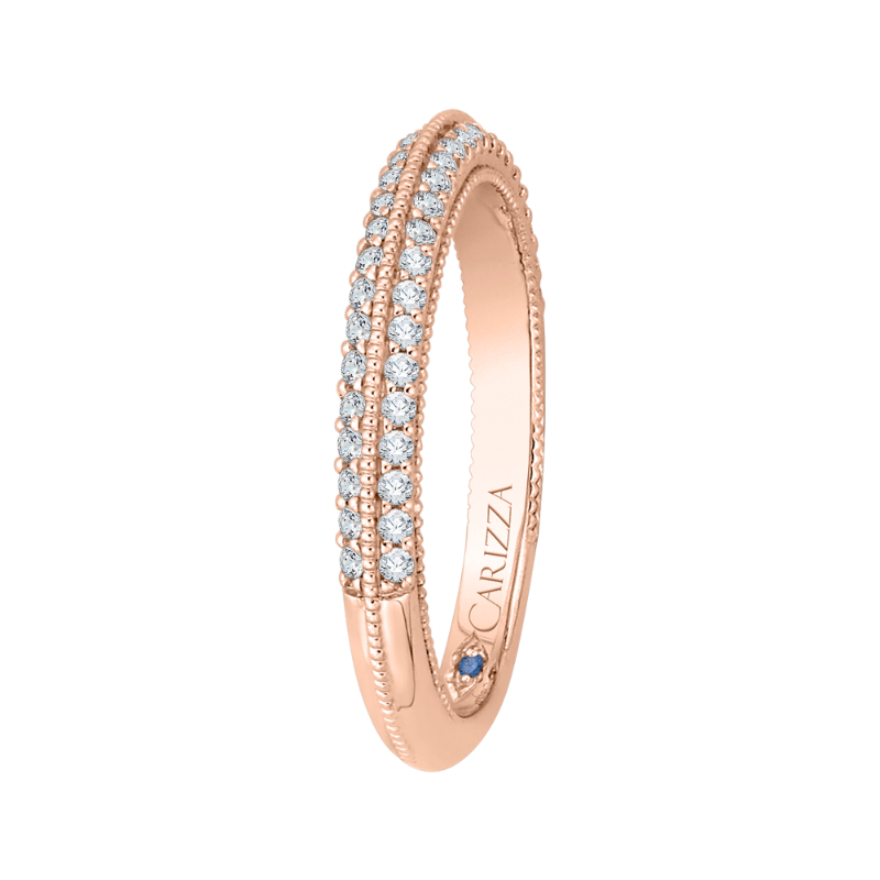 Round Diamond Half-Eternity Wedding Band in 14K Rose Gold