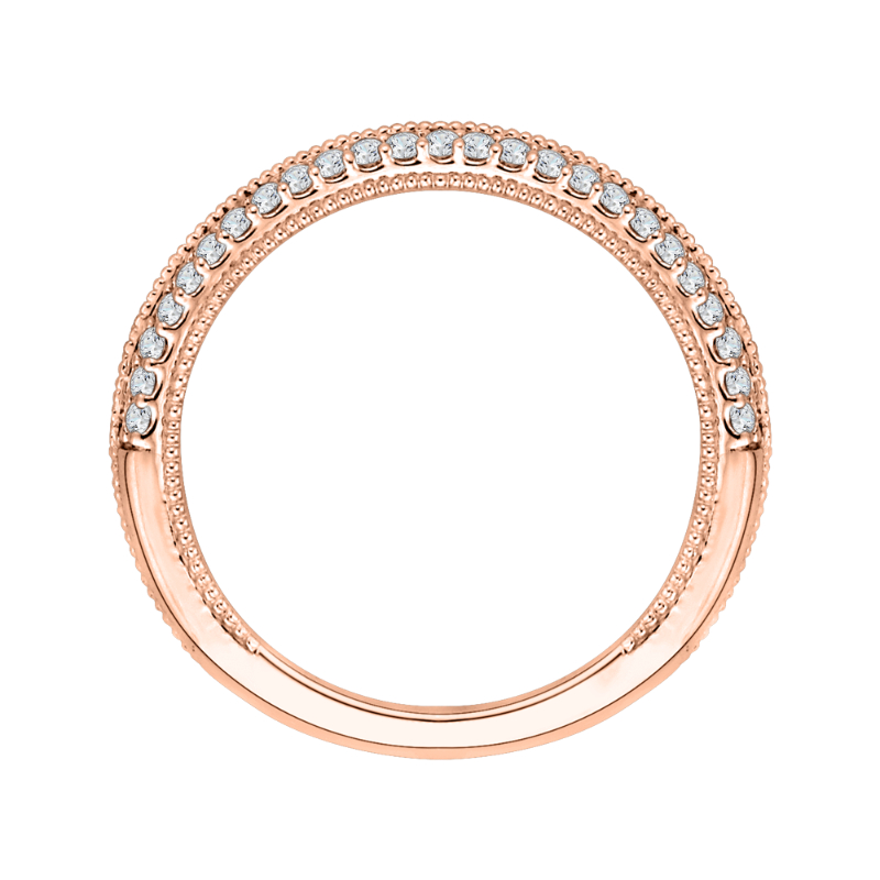 Round Diamond Half-Eternity Wedding Band in 14K Rose Gold