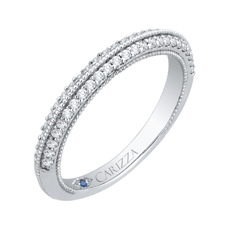 Round Diamond Wedding Band in 14K White Gold