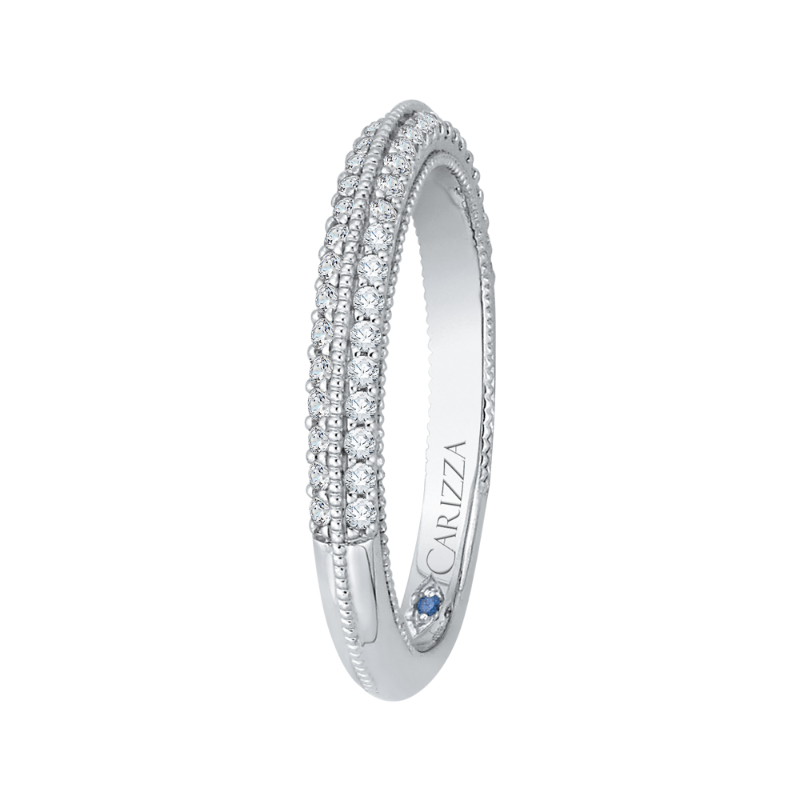 Round Diamond Wedding Band in 14K White Gold