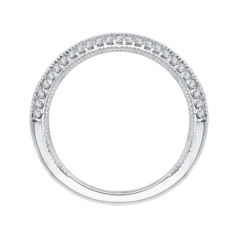Round Diamond Wedding Band in 14K White Gold