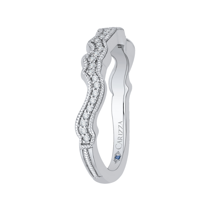 Round Diamond Wedding Band in 14K White Gold
