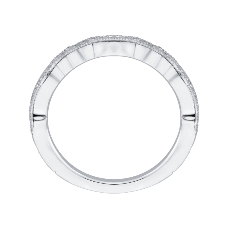 Round Diamond Wedding Band in 14K White Gold