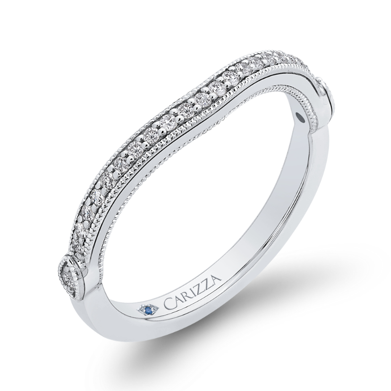 Round Diamond Wedding Band in 14K White Gold