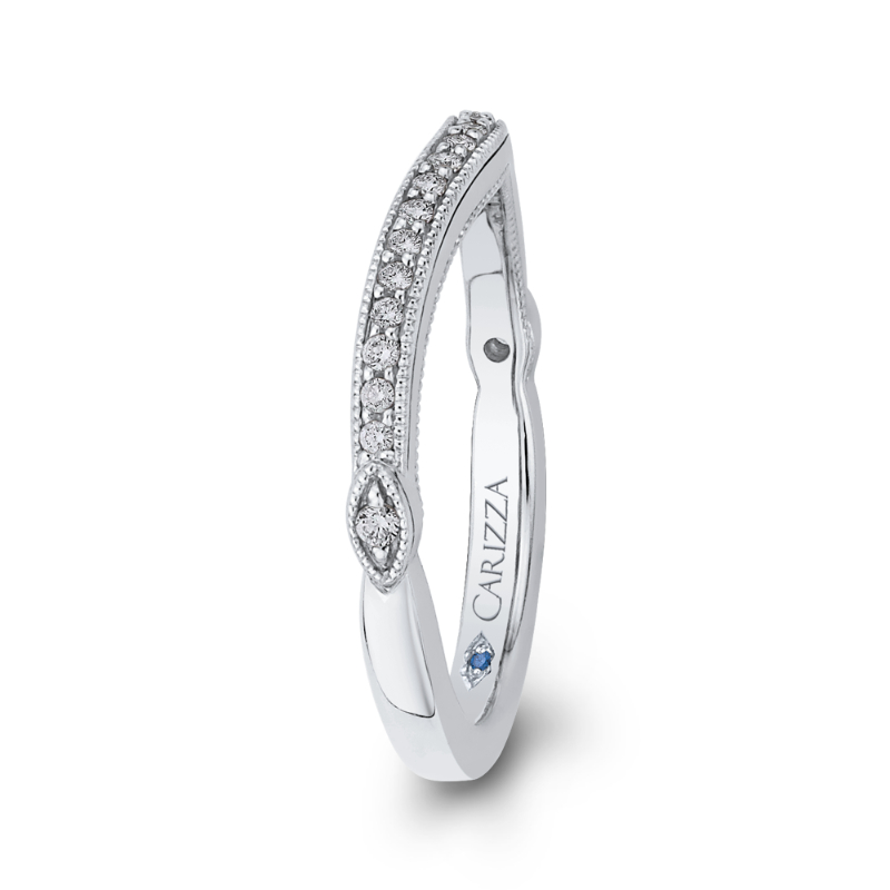 Round Diamond Wedding Band in 14K White Gold