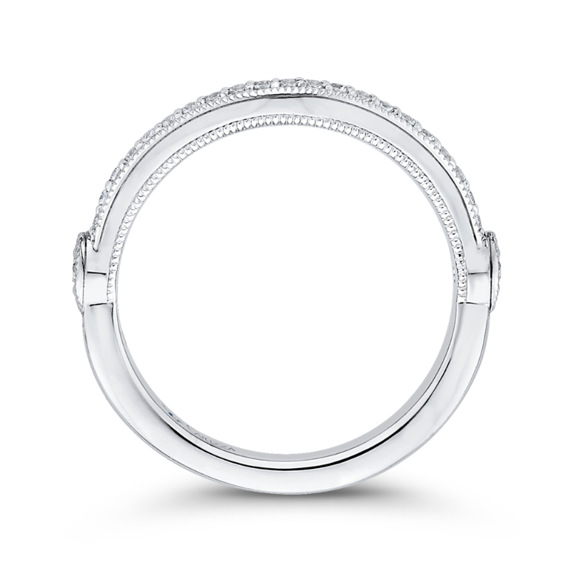 Round Diamond Wedding Band in 14K White Gold
