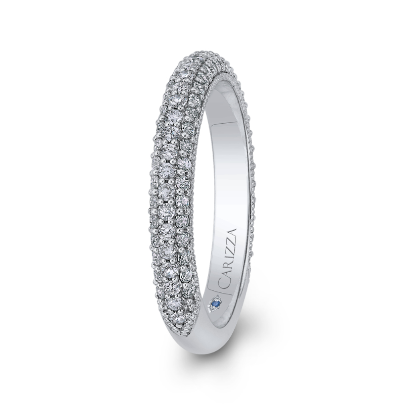 Round Diamond Wedding Band in 14K White Gold