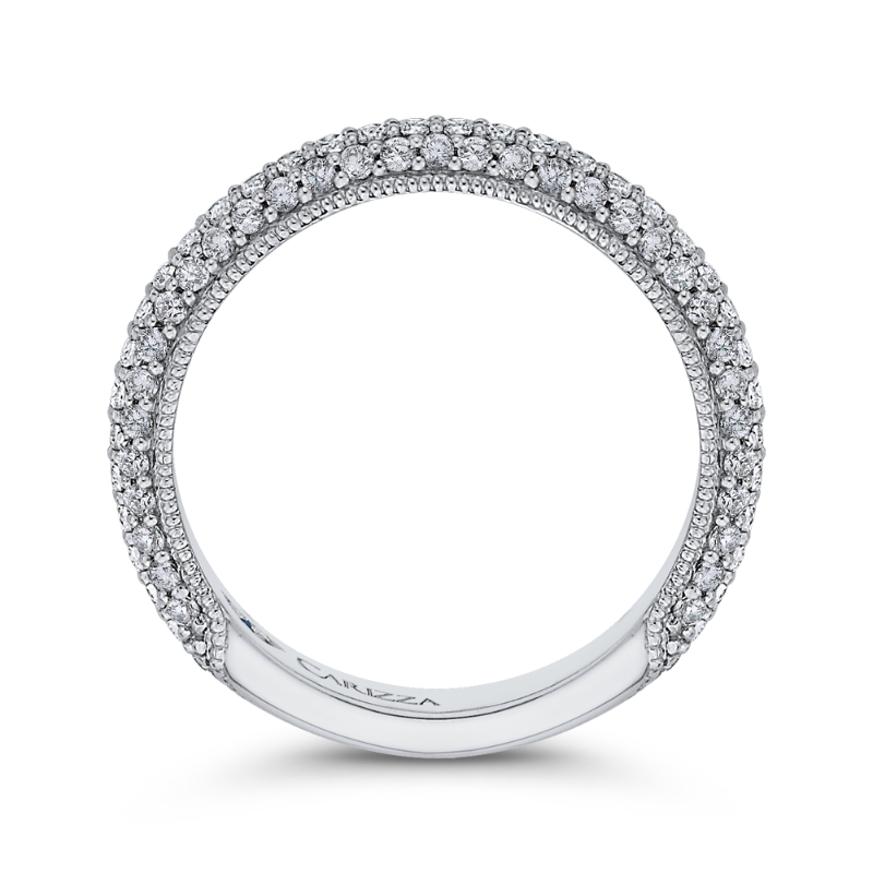 Round Diamond Wedding Band in 14K White Gold