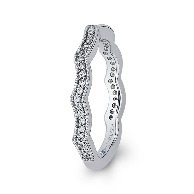 Round Diamond Wedding Band in 14K White Gold