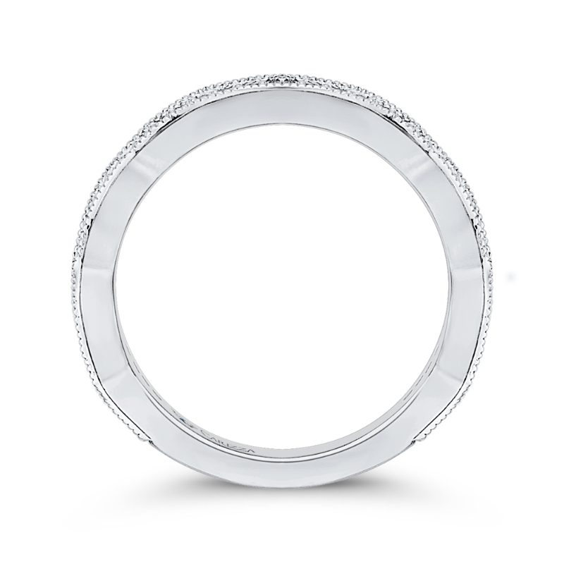 Round Diamond Wedding Band in 14K White Gold