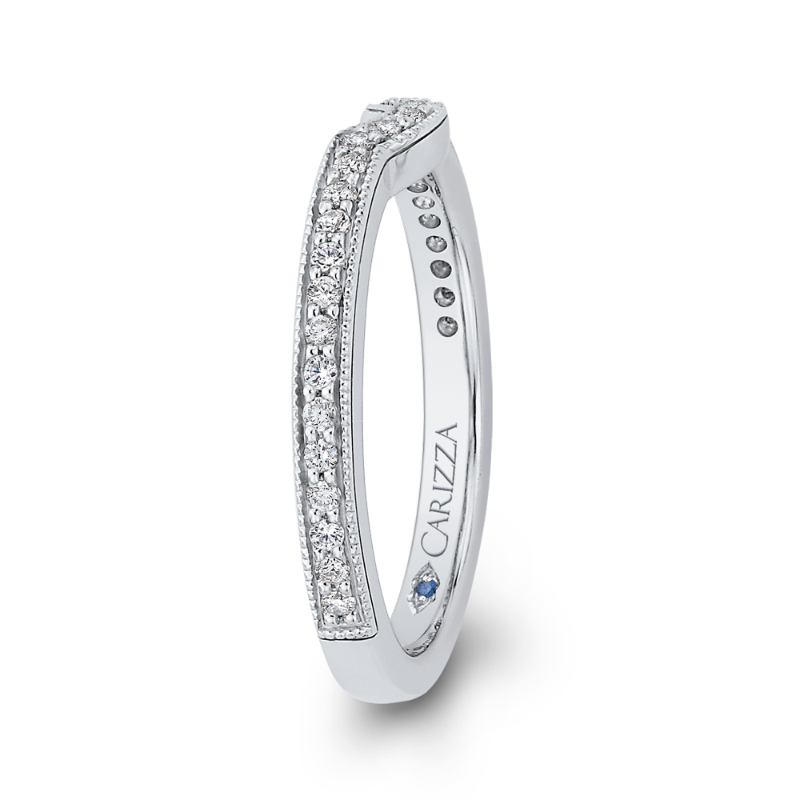 Round Diamond Wedding Band in 14K White Gold