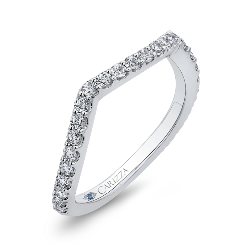 Round Diamond Wedding Band in 14K White Gold