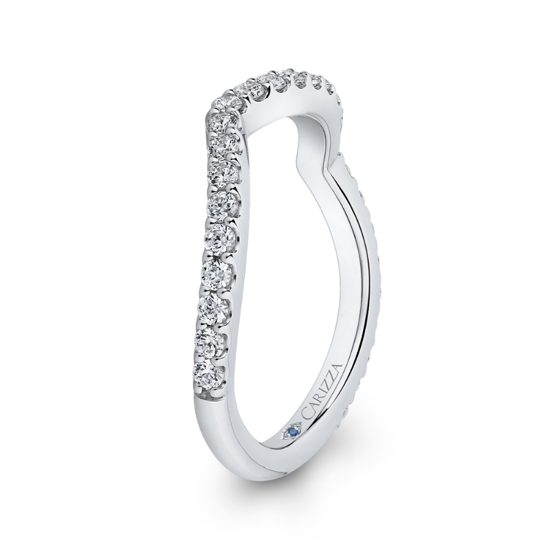 Round Diamond Wedding Band in 14K White Gold