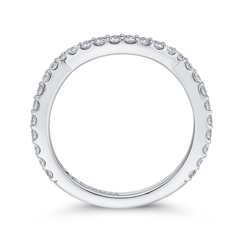 Round Diamond Wedding Band in 14K White Gold