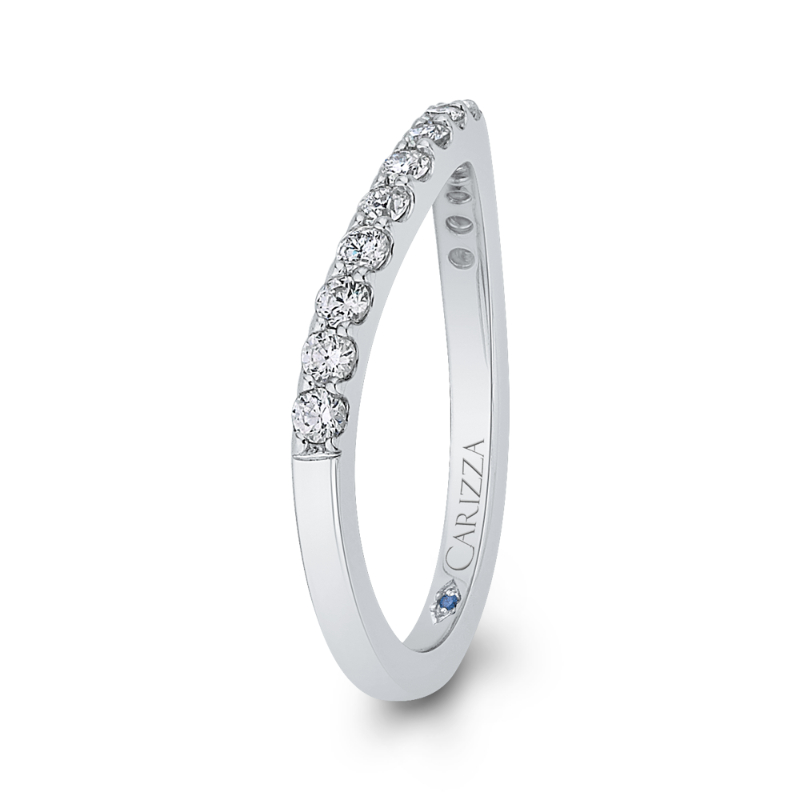 Round Diamond Wedding Band in 14K White Gold