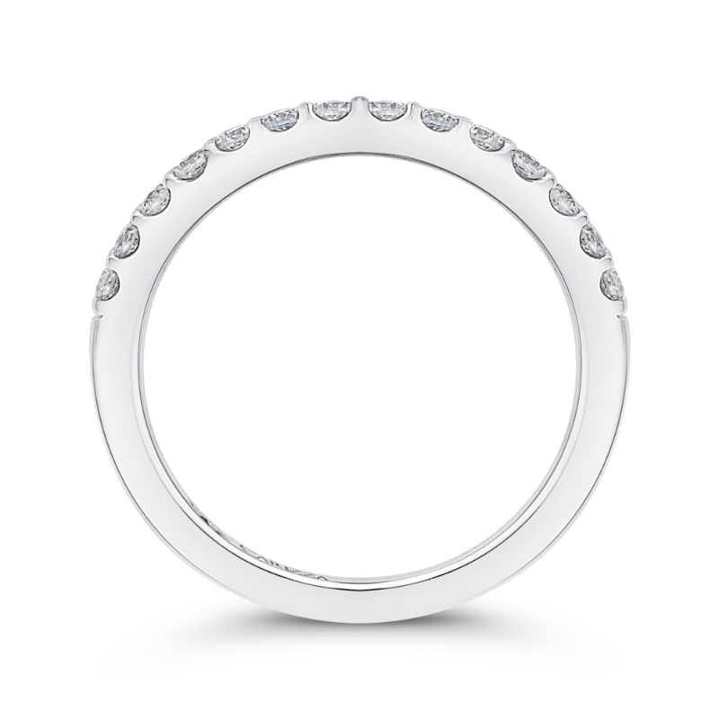 Round Diamond Wedding Band in 14K White Gold