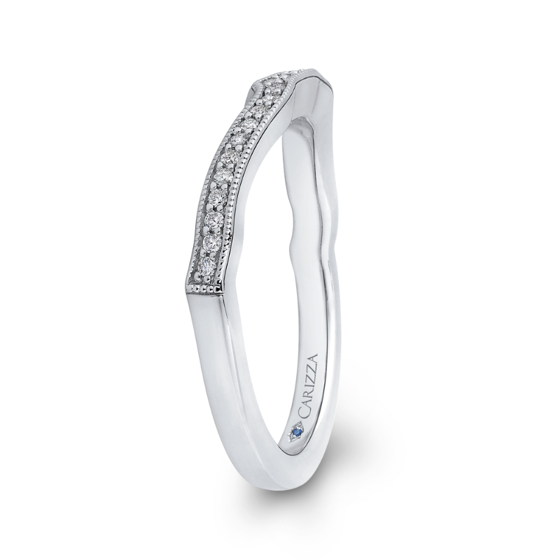 Round Diamond Half-Eternity Wedding Band in 14K White Gold