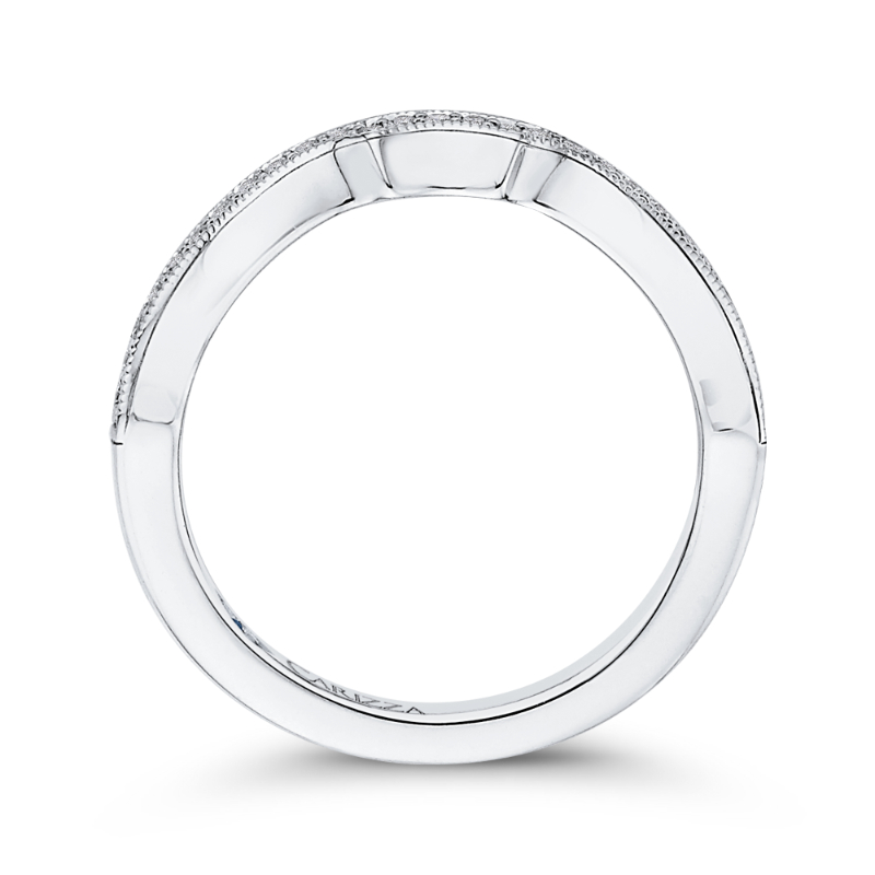Round Diamond Half-Eternity Wedding Band in 14K White Gold