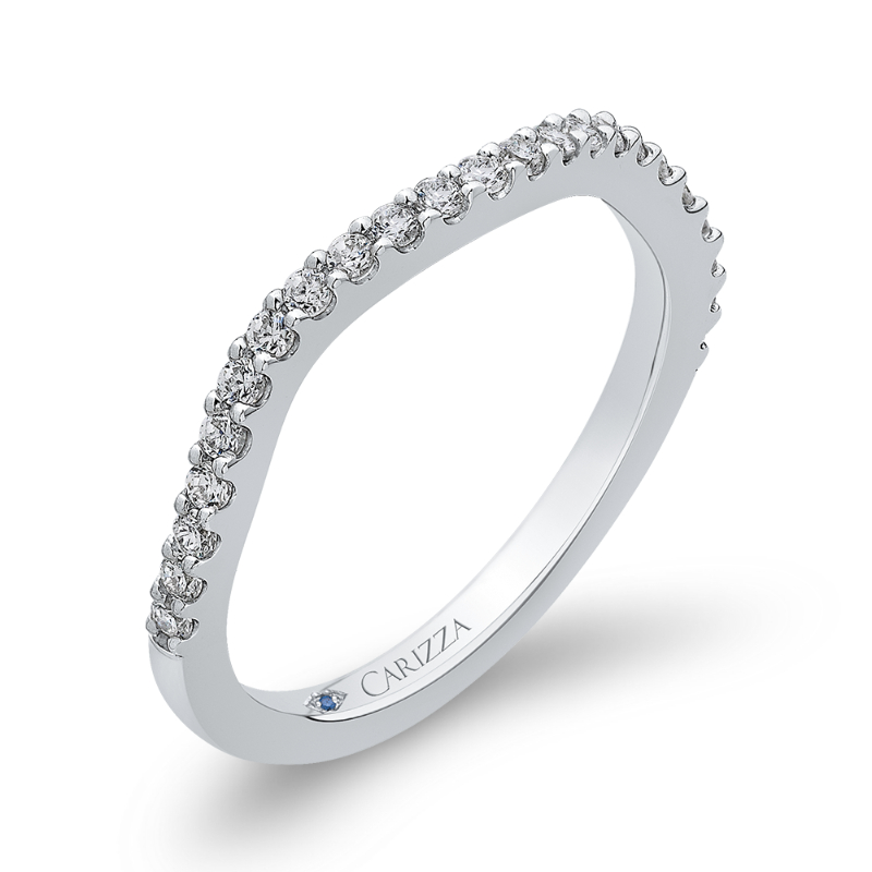 Round Diamond Wedding Band in 14K White Gold