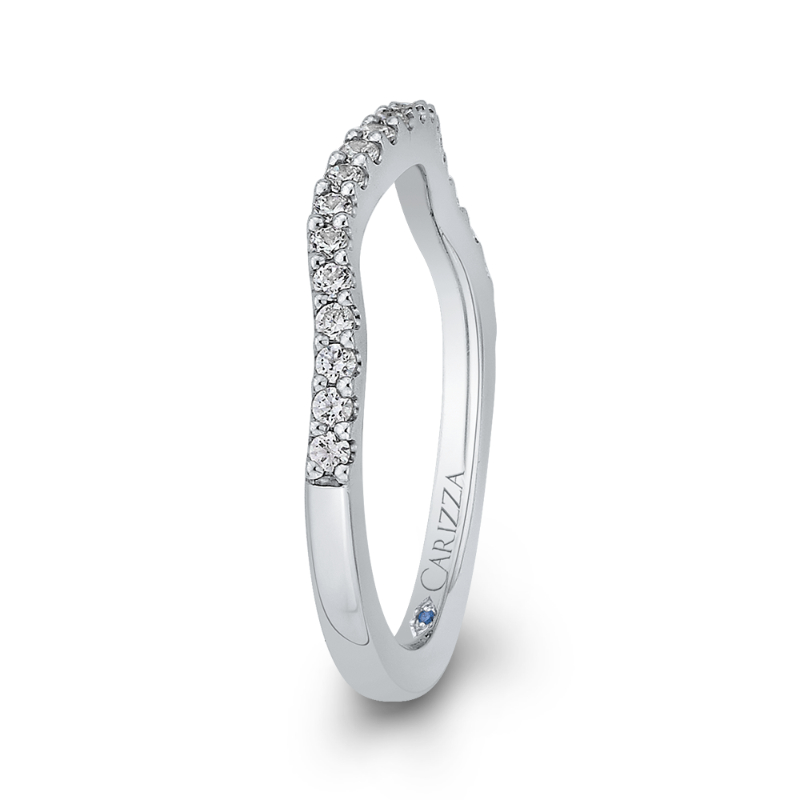 Round Diamond Wedding Band in 14K White Gold
