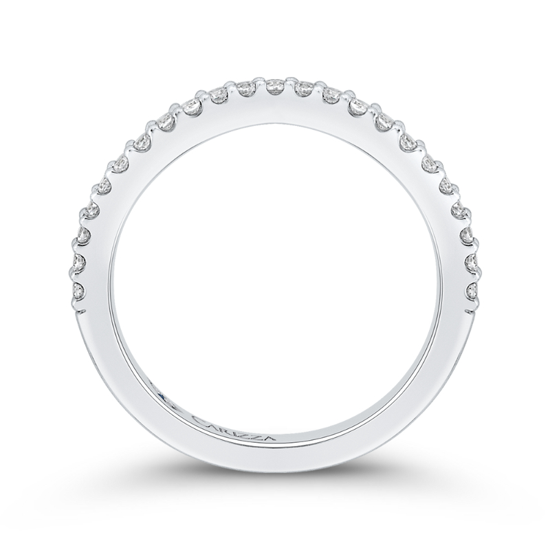 Round Diamond Wedding Band in 14K White Gold