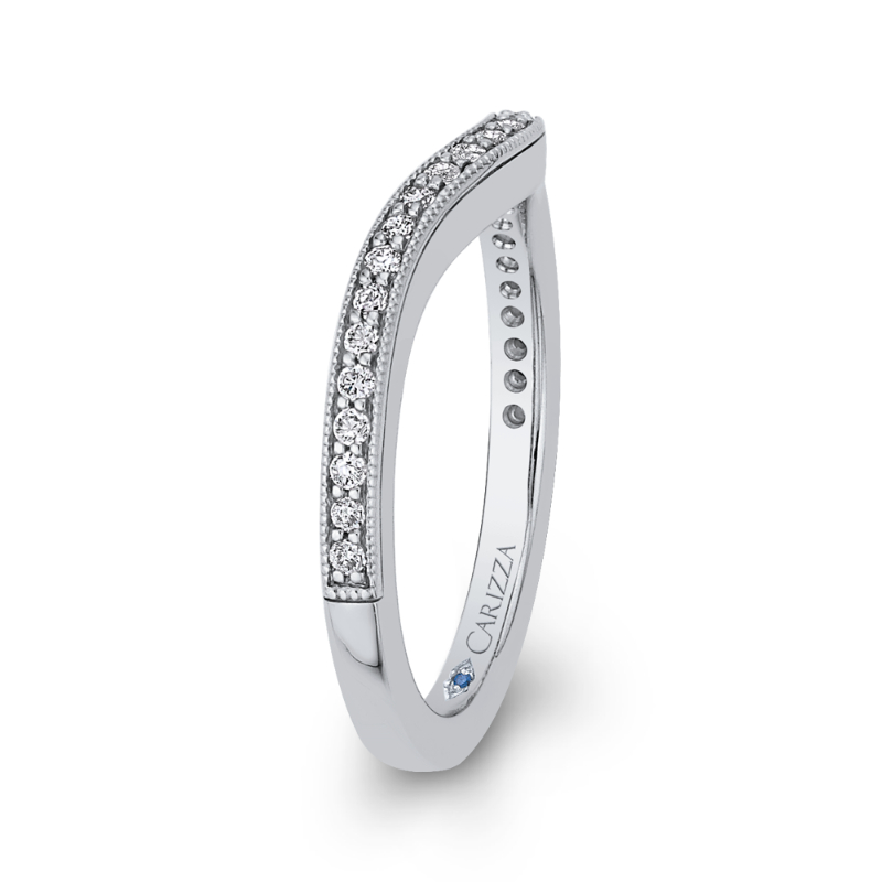 Round Diamond Wedding Band in 14K White Gold