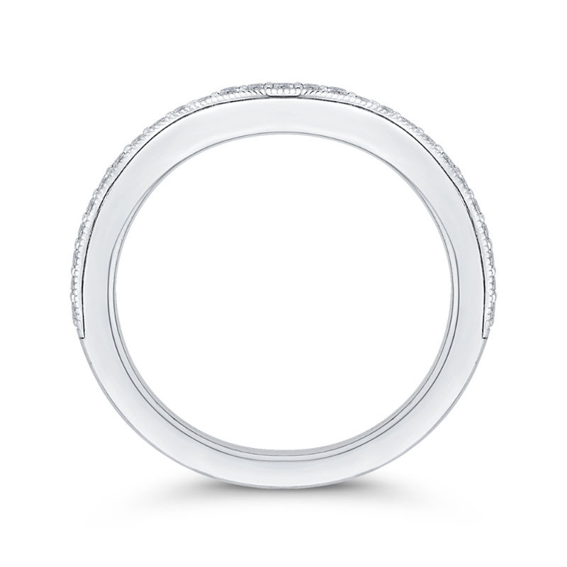 Round Diamond Wedding Band in 14K White Gold