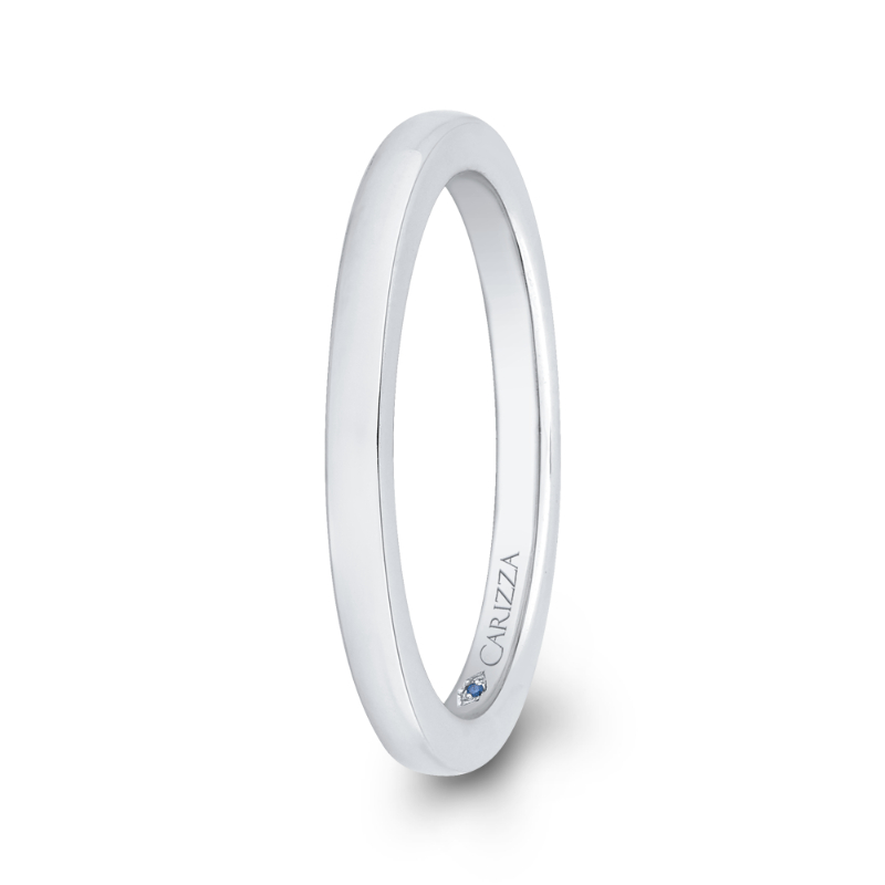 Plain Wedding Band in 14K White Gold