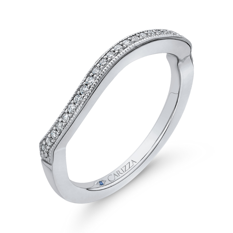 Round Diamond Half-Eternity Wedding Band in 14K White Gold