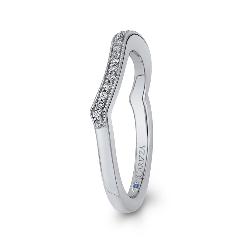 Round Diamond Half-Eternity Wedding Band in 14K White Gold