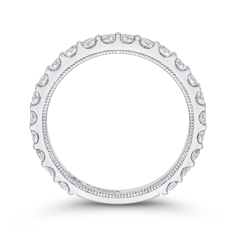 Round Diamond Wedding Band in 14K White Gold
