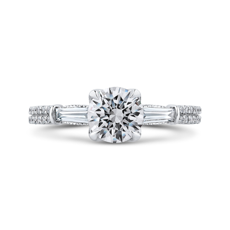 Round Diamond Engagement Ring in 14K White Gold (Semi-Mount)