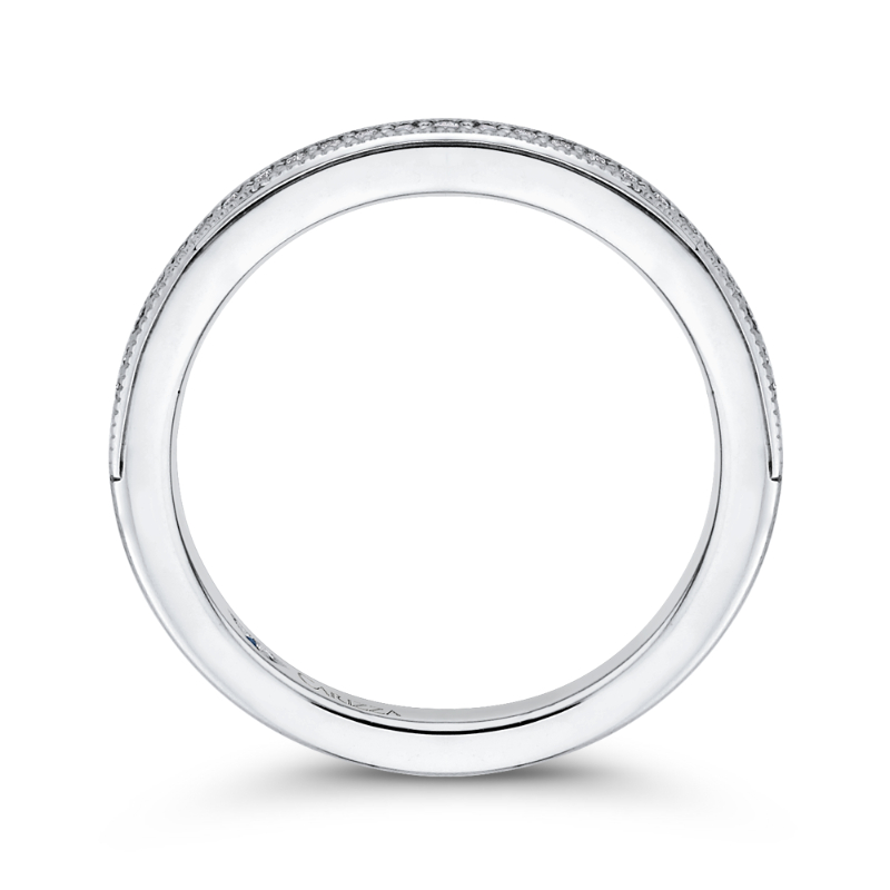 Round Diamond Half-Eternity Wedding Band in 14K White Gold