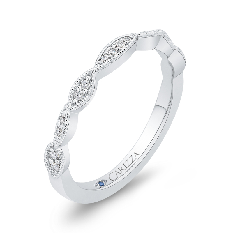 Round Diamond Infinity Wedding Band in 14K White Gold