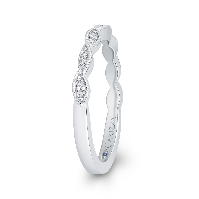 Round Diamond Infinity Wedding Band in 14K White Gold