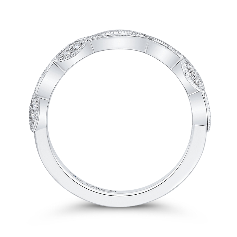 Round Diamond Infinity Wedding Band in 14K White Gold