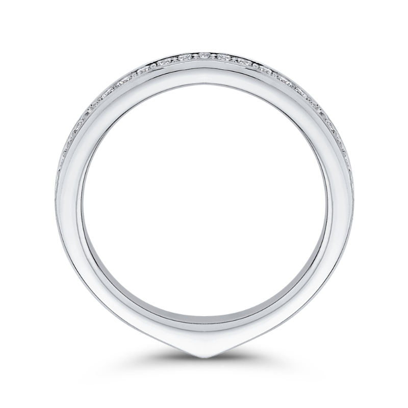 Round Diamond Half-Eternity Wedding Band in 14K White Gold