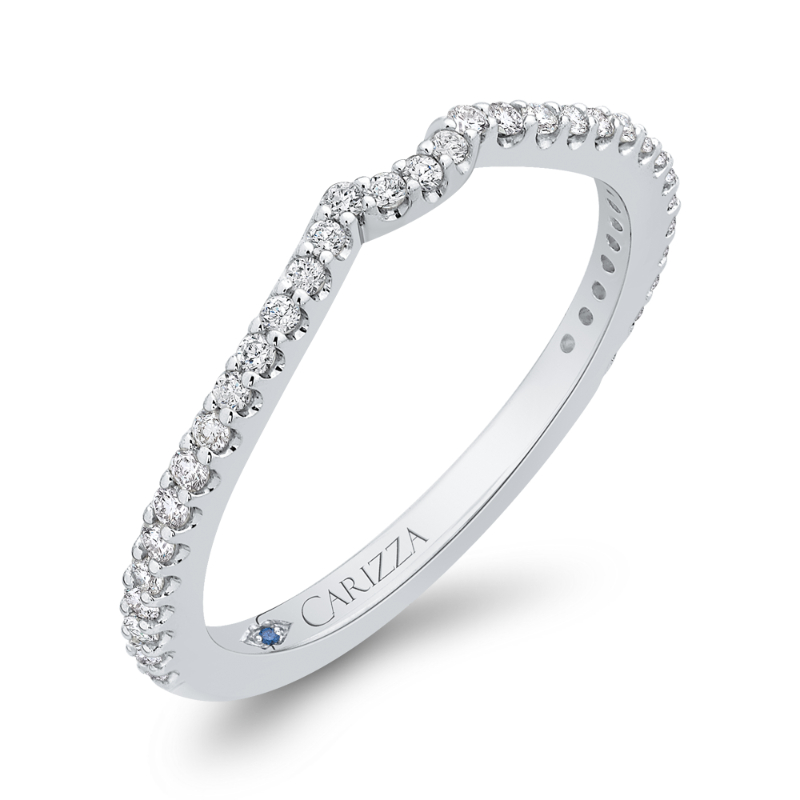 Round Diamond Wedding Band in 14K White Gold