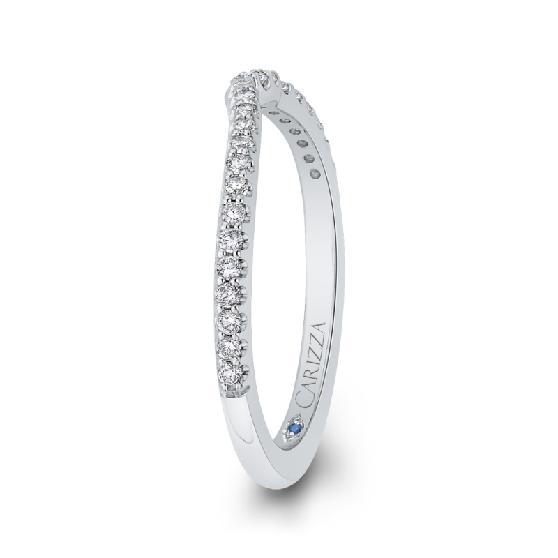 Round Diamond Wedding Band in 14K White Gold